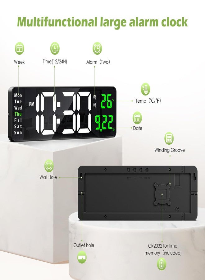 KeeKit Digital Clock, LED Wall Clock with 16" Large Display, Desktop Clock with Remote Control, Automatic Brightness Dimmer, 10 Adjustable Brightness, Suitable for Living Room - Image 4
